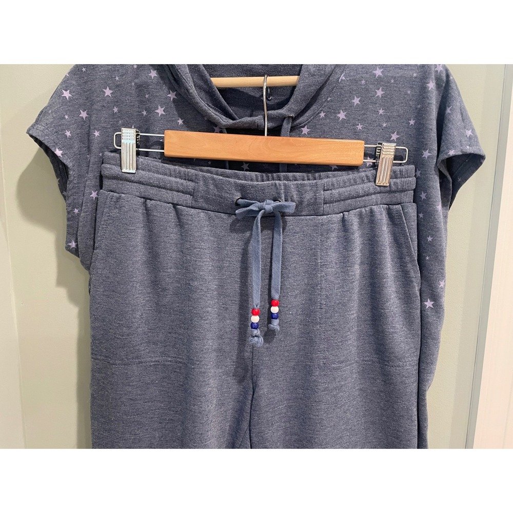 Loungewear Set Stars Print Jane and Delancy Hoodie Short Sleeve Joggers Womens - Picture 5 of 10